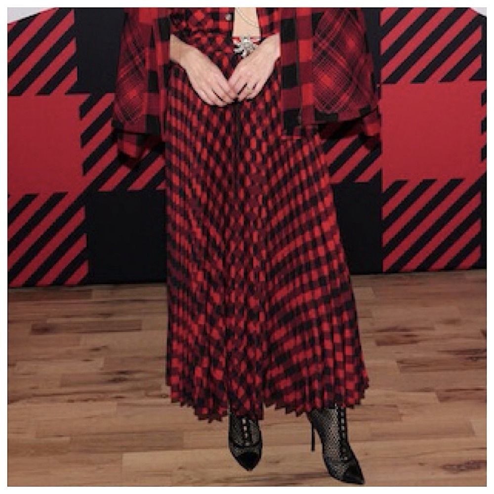 Woolrich x Target Pleated Ankle Skirt Womens Sz S Red Buffalo Check Sz NWT‎